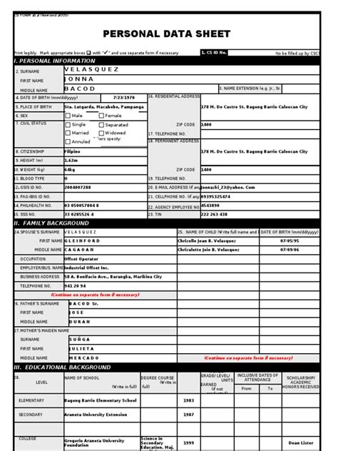 notarized personal data sheet|PAANO FILL.